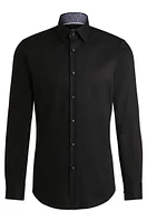 Slim-fit shirt easy-iron cotton poplin