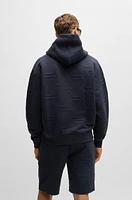 Relaxed-fit hoodie with hexagonal quilting