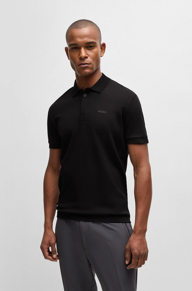 Paddy polo shirt with drop-needle stitching