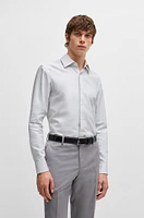 Slim-fit shirt striped cotton twill