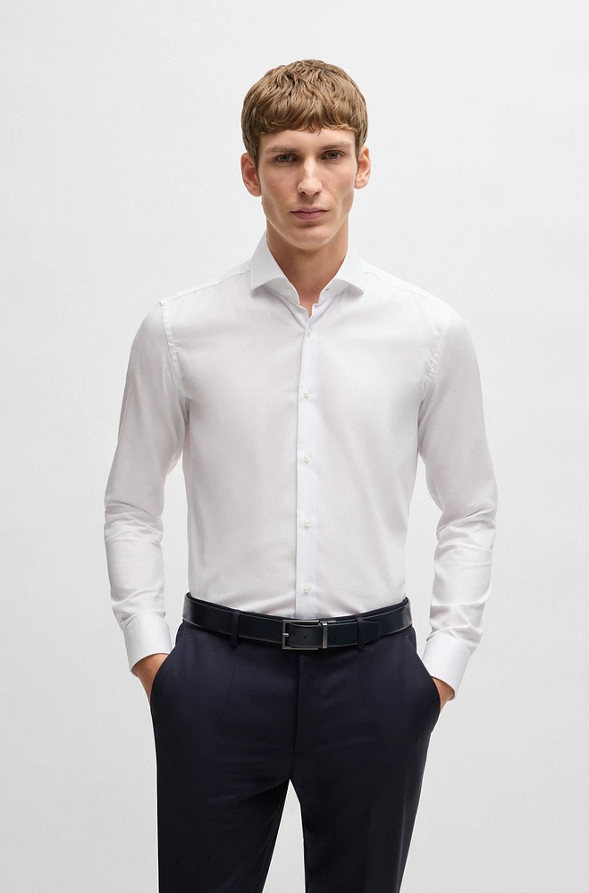 Slim-fit shirt structured cotton