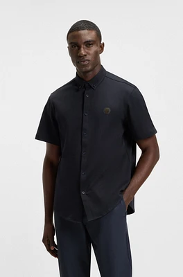 Regular-fit shirt knitted cotton