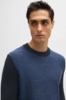 Regular-fit sweater with herringbone structure