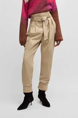 Paperbag trousers stretch-cotton twill