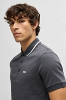 BOSS - Paddy polo shirt cotton jacquard Dark Blue