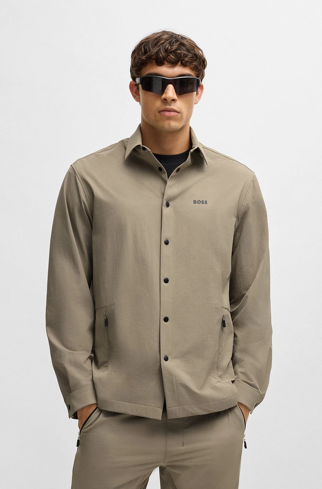 Relaxed-fit overshirt water-repellent stretch fabric