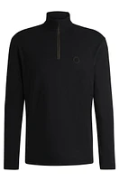 Zip-neck polo shirt with Double B monogram