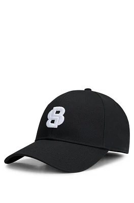 Cotton-twill cap with embroidered Double B monogram