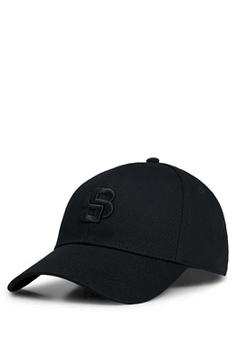 Cotton-twill cap with embroidered Double B monogram