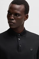 BOSS - Cotton-piqué polo shirt with Double B monogram Black