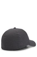 Taffeta cap with laser-cut dot pattern