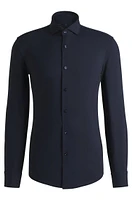 Slim-fit shirt structured performance-stretch jersey