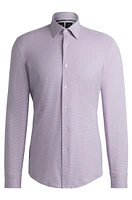 Slim-fit shirt micro-structured performance-stretch jersey