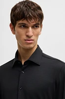 Slim-fit shirt textured performance-stretch jersey