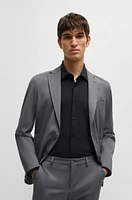 Slim-fit shirt textured performance-stretch jersey