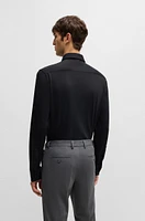 Slim-fit shirt textured performance-stretch jersey