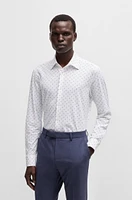 Slim-fit shirt printed performance-stretch material