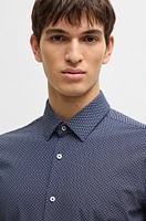 Slim-fit shirt geometric-print performance-stretch jersey