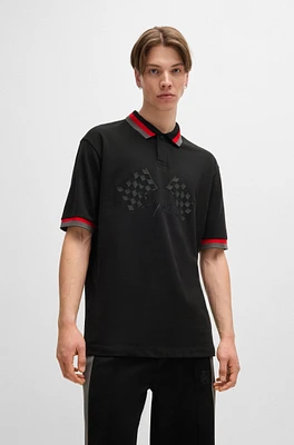 HUGO x RB relaxed-fit polo shirt with signature bull motif