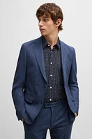 Slim-fit shirt geometric-print performance-stretch fabric