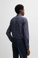 Slim-fit shirt printed performance-stretch fabric