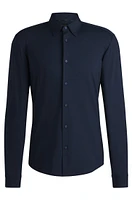 Slim-fit shirt melange performance-stretch jersey