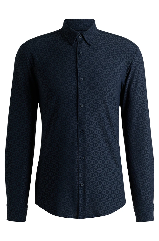 Slim-fit shirt performance-stretch jacquard