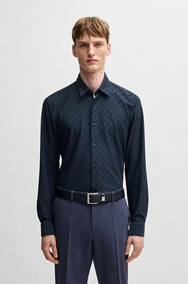 Slim-fit shirt performance-stretch jacquard