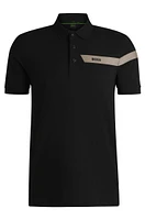 Slim-fit polo shirt with logo stripe