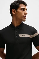 Slim-fit polo shirt with logo stripe