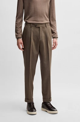 Relaxed-fit trousers patterned virgin wool