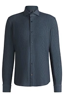 Casual-fit shirt micro-check stretch cotton