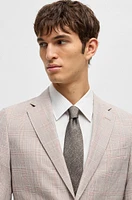 Slim-fit suit checked wool, silk and linen