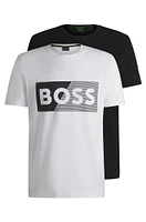 Two-pack of stretch-cotton T-shirts with logo artwork