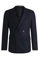 Slim-fit blazer micro-patterned wool