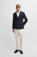 Slim-fit blazer micro-patterned wool