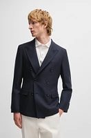 Slim-fit blazer micro-patterned wool