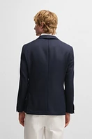 Slim-fit blazer micro-patterned wool