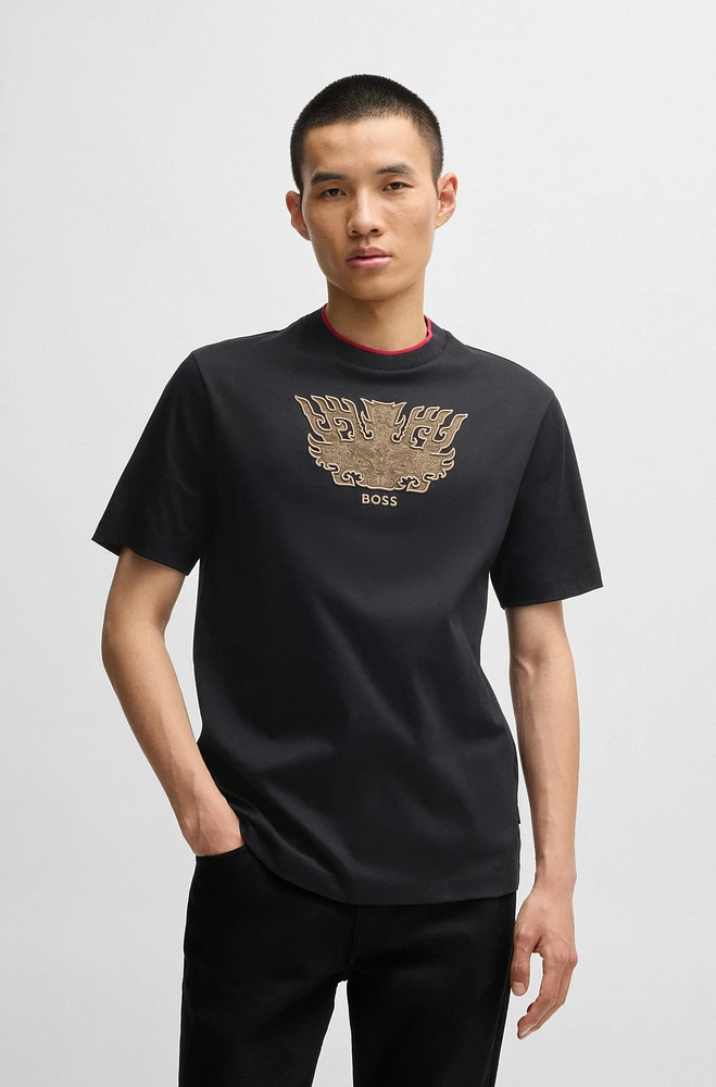 BOSS x Creation of the Gods T-shirt with Taotie embroidery