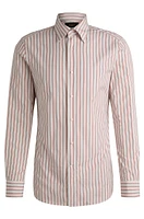 Slim-fit shirt striped Italian-made cotton