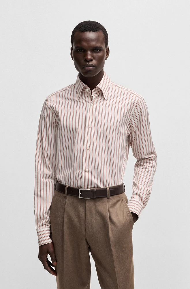 Slim-fit shirt striped Italian-made cotton