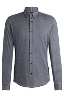 Slim-fit shirt cotton jacquard