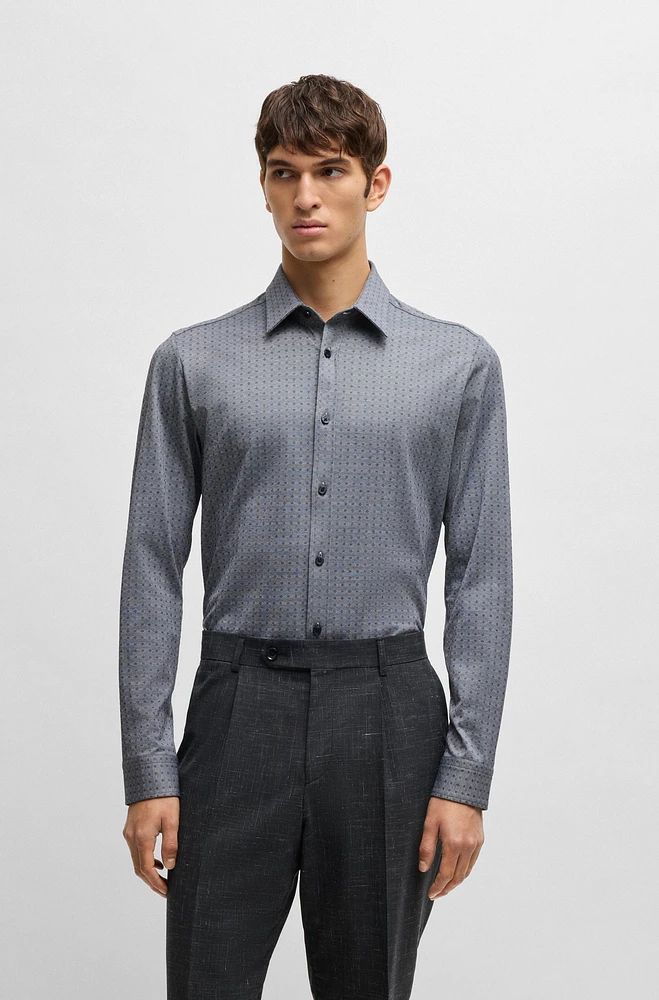 Slim-fit shirt cotton jacquard