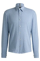 Slim-fit shirt printed stretch-cotton jersey