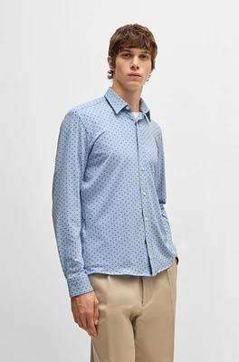 Slim-fit shirt printed stretch-cotton jersey