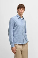 Slim-fit shirt printed stretch-cotton jersey