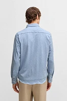 Slim-fit shirt printed stretch-cotton jersey