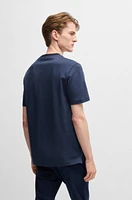 Mercerized-cotton T-shirt with contrast collar