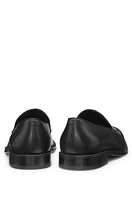 Leather loafers with apron toe