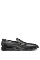 Leather loafers with apron toe